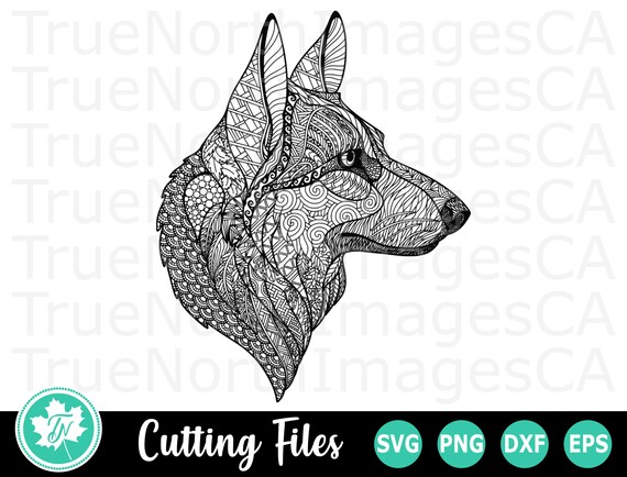 Zentangle Svg German Shepherd Svg Dog Svg Mandala Svg Etsy