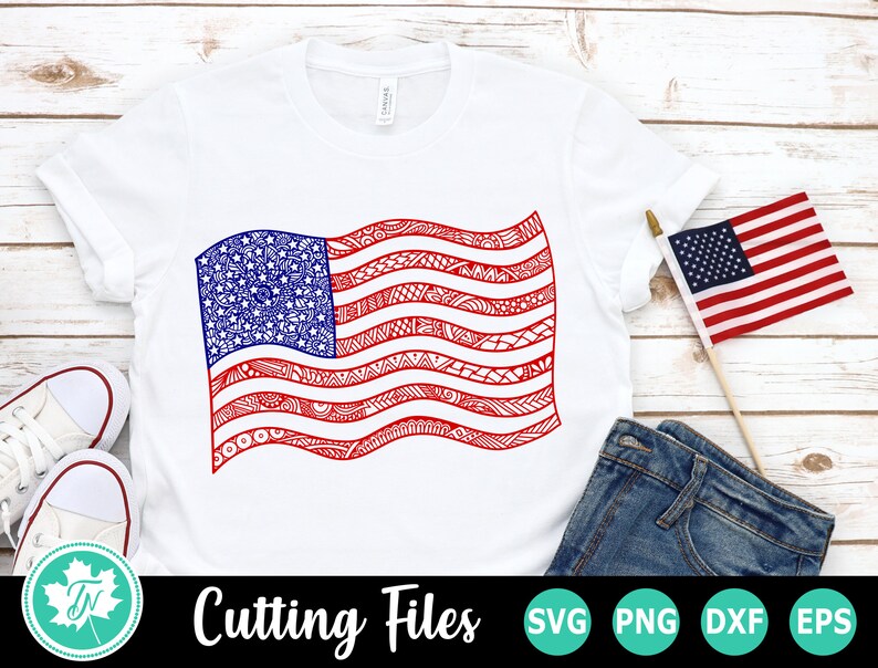 Download American Flag SVG / Zentangle SVG / Mandala SVG / 4th of ...