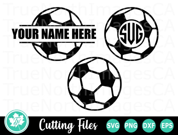 Soccer Ball Svg Circle Monogram Svg Split Monogram Svg Etsy