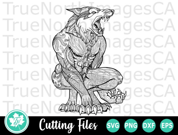 Download Werewolf SVG / Wolf SVG / Howling Wolf SVG / Mandala Wolf ...
