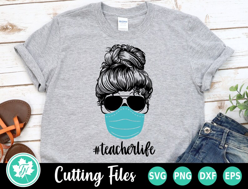 Download Teacher SVG /Quarantine SVG / Messy Bun SVG / Svg Files for | Etsy