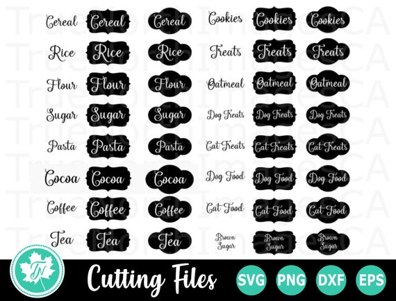 Download Kitchen Labels SVG / Pantry Labels SVG / Canister Labels ...