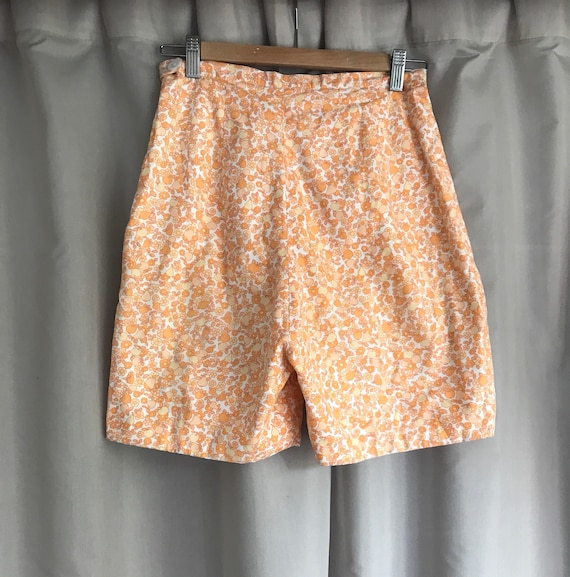 Flower print 60's cotton shorts