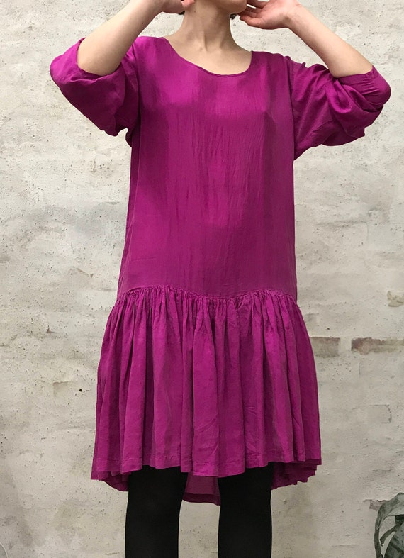 Vintage 80's pink silk dress