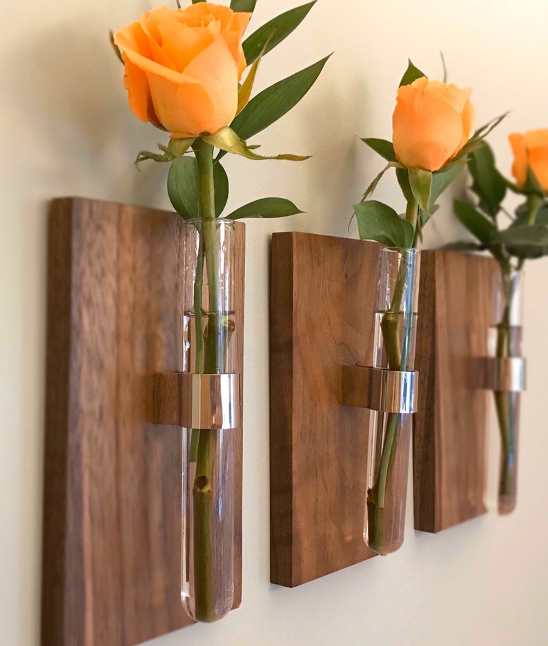 Modern Wall Mount Bud Vase / Glass Vase Etsy