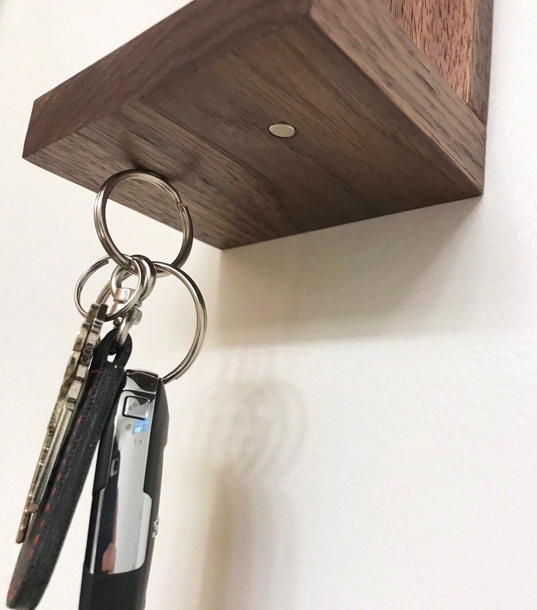 Walnut Key Rack Minimalist Walnut Key Holder & Bud Vase; the Magic of Hidden Magnets - Etsy