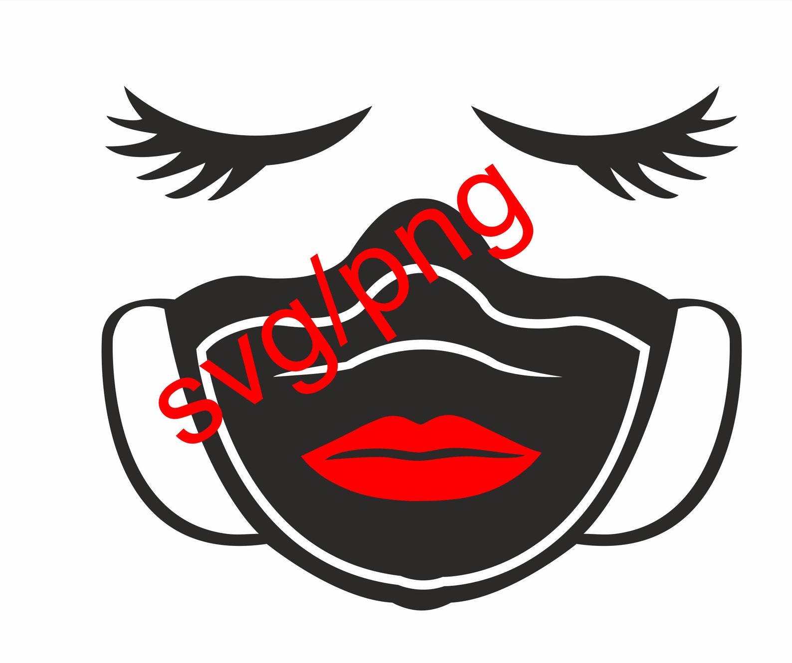 Face Mask svg use comercial image drawing Silhouette Vector Etsy