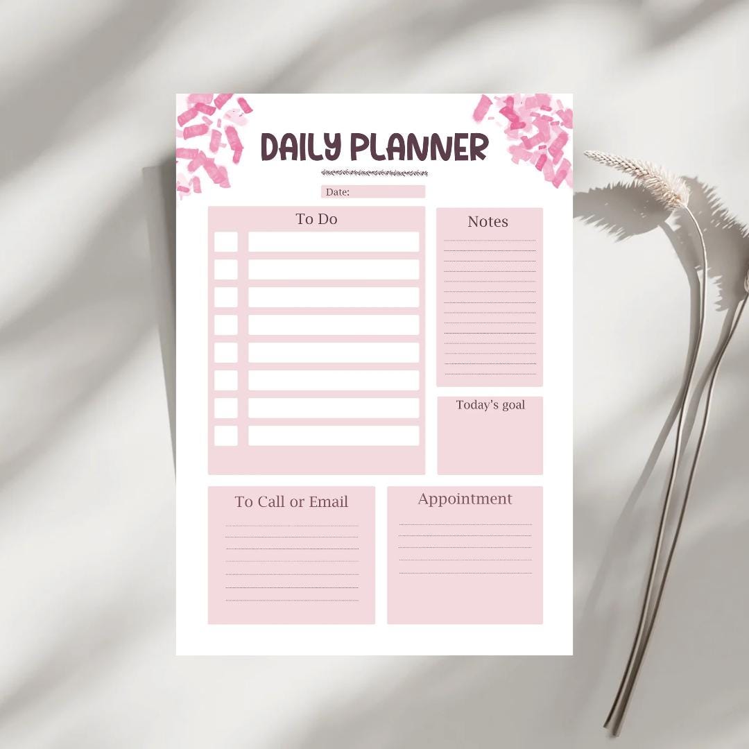 Daily Planner Printable | Minimalist Schedule | to Do List Planner ...