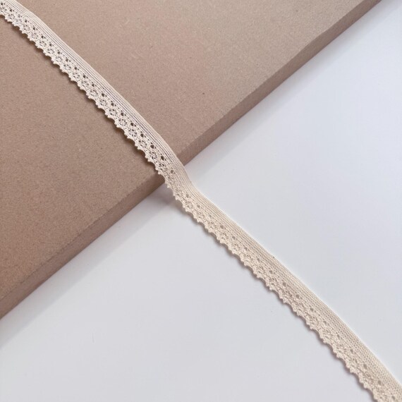 Natural Beige Cotton Edge Lace Trim, 5/8" Width (LT2-2) - Sold by Yard