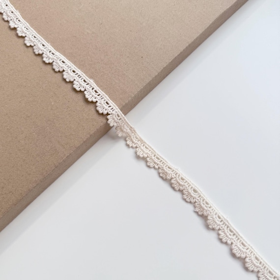 Natural Beige Cotton Edge Lace Trim, 5/8" Width (LT2-2) - Sold by Yard