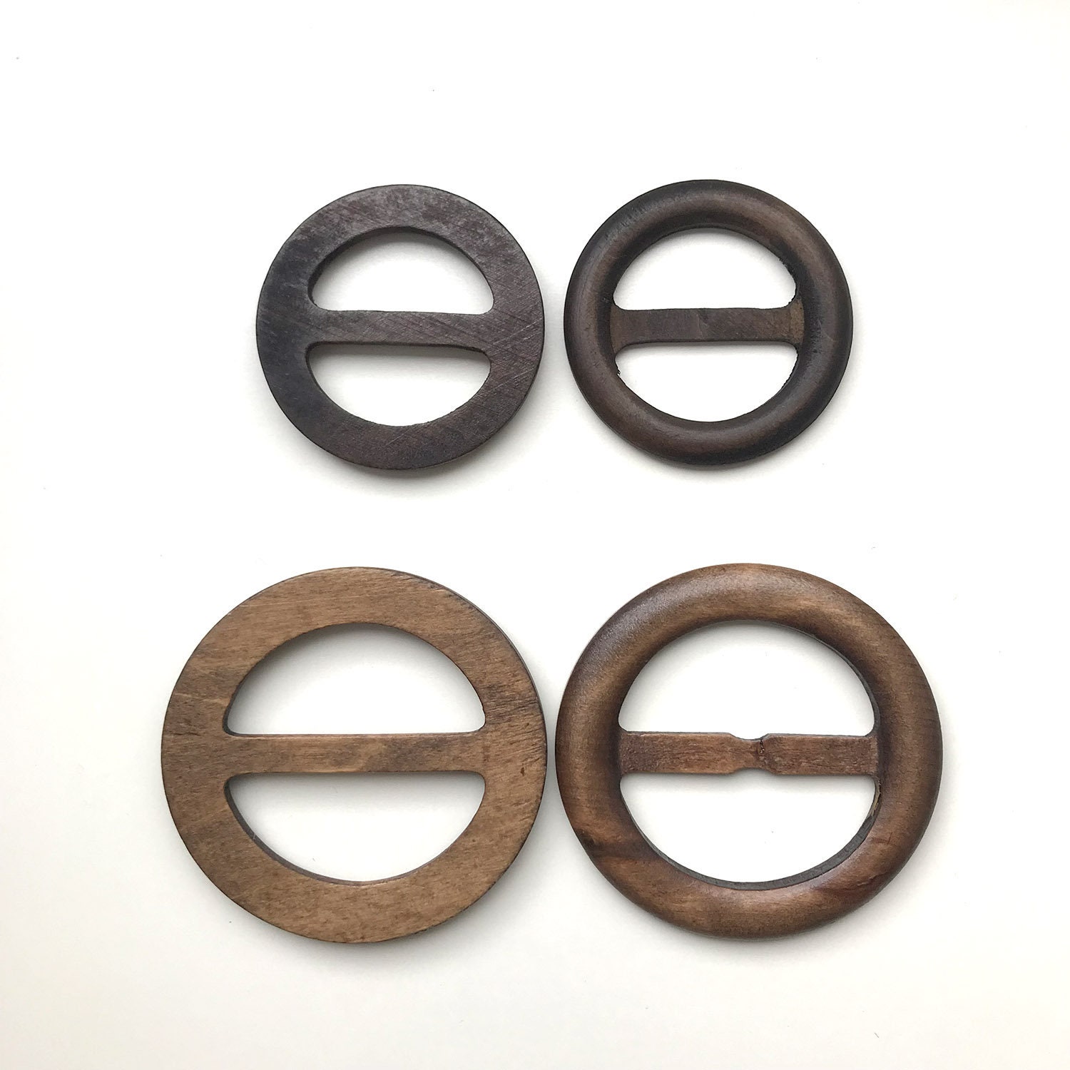 Wood Round Buckle with inner bar