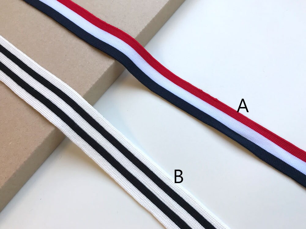 11 1/4 Multi color rib band knit tape trim