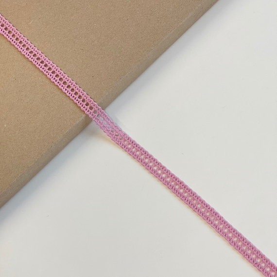 Mauve Pink Cotton Lace Trim 1/2"(Selling per yard) (LTF-1)