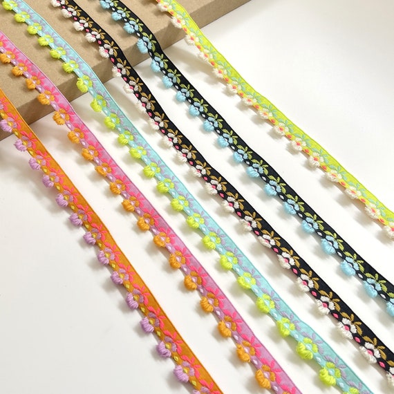 Floral Jacquard Ribbon, 7/8" Width, Multi Color Options - Selling Per Yard (FT14)