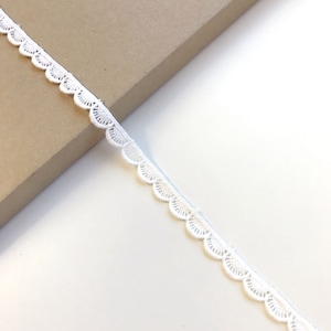 Cremeweißer Baumwoll-Spitzenband 1/2 "(LT3)