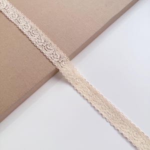 Natural Beige Cotton Edge Lace Trim, 1&quot; Width (LT2-2) - Sold by Yard