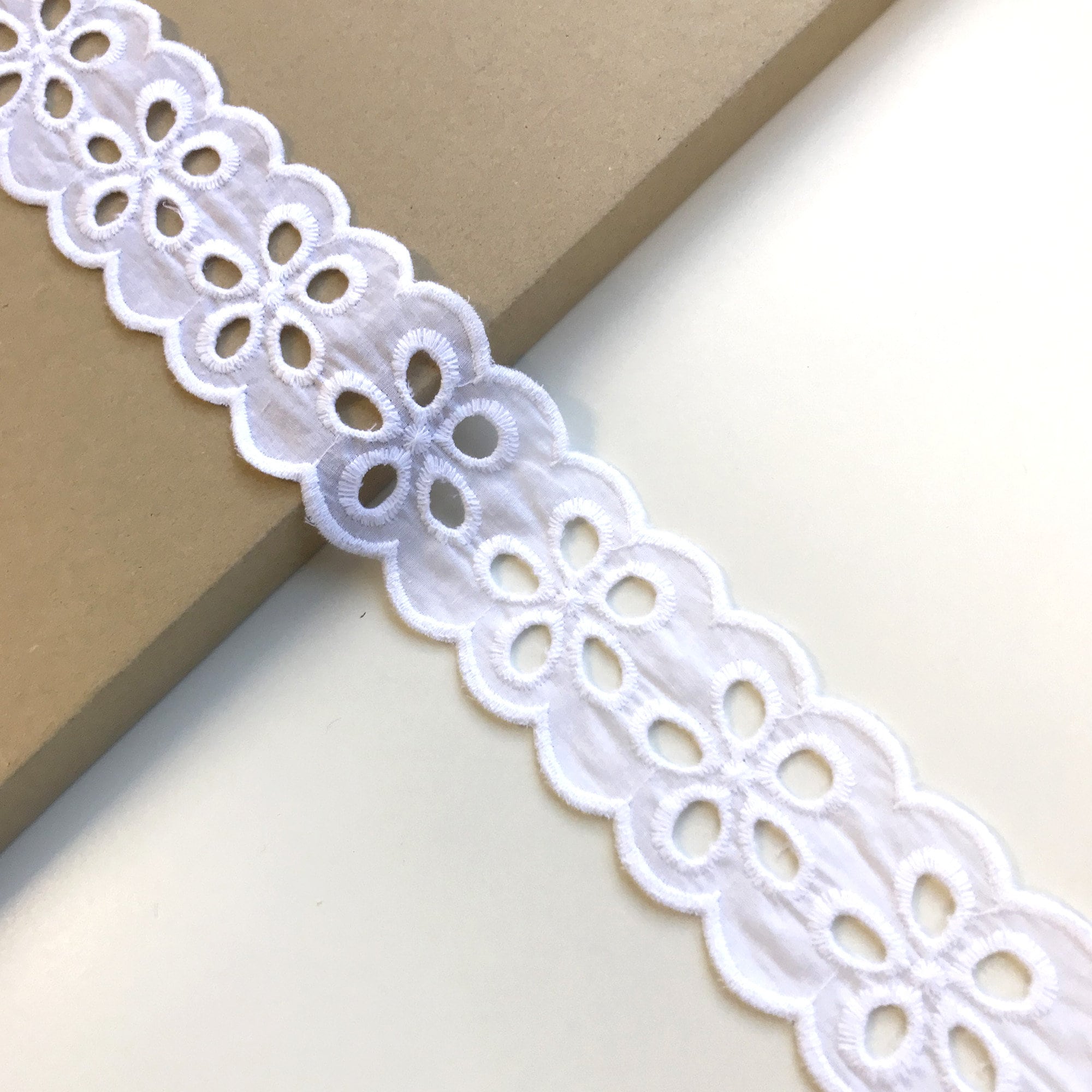 OFF White Cotton Eyelet Scallop Lace tape trim(LT13)