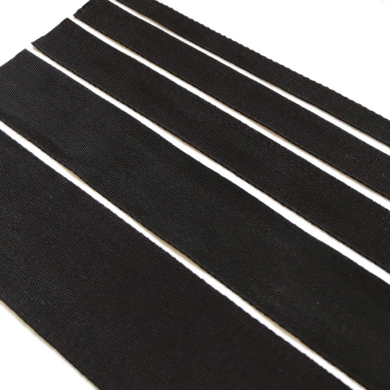 Black Cotton Twill Tape 1/2 3/4 1 1 1/2 2 Etsy