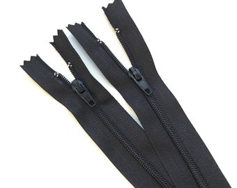 Black Nylon Coil Zipper(6". 6.5") with DA5 puller (ZIPPER2)