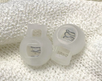 Frosted Round Plastic Cord Lock for Drawstrings (Buckle 3) - Selling Per Piece