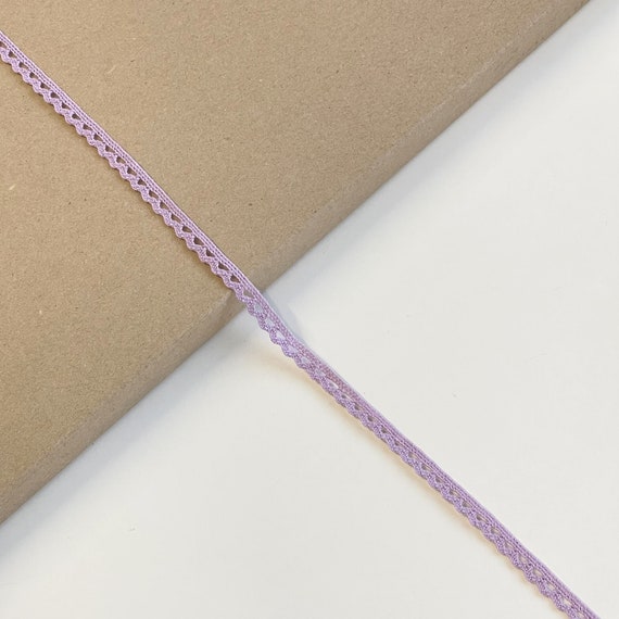 Light Purple Cotton Edge Lace Trim 3/8"(Selling per yard) (LTF-1)