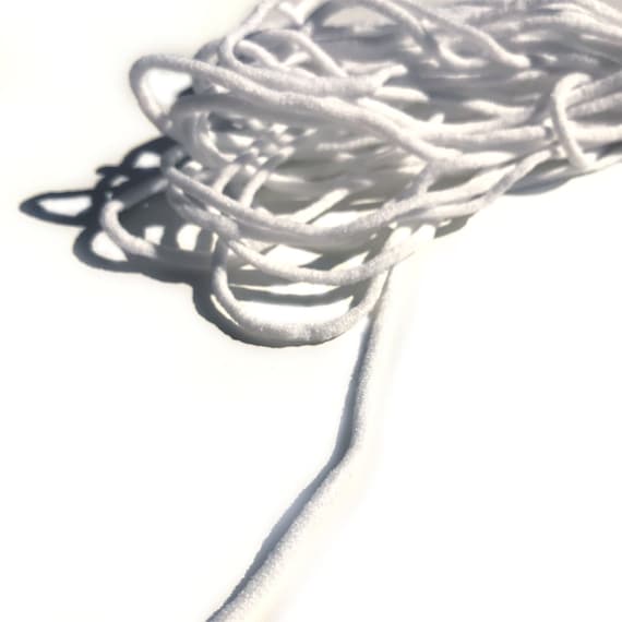 1/8"(3mm) high quality elastic cord, White (Selling per/roll) (Trim Basic 14)