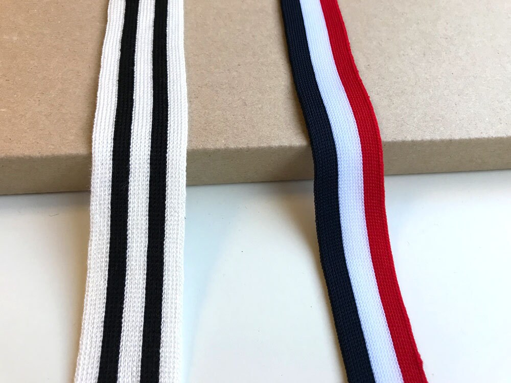 11 1/4 Multi color rib band knit tape trim