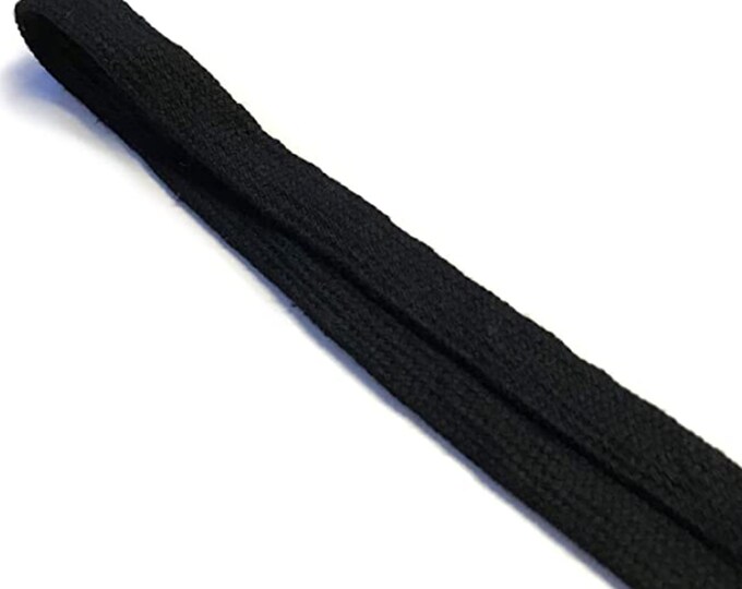 Black Cotton draw cord strap 1/2"