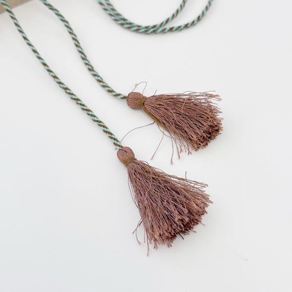 Mint Chocolate Tassel Cord Trim, Selling per Piece (FT7-1)