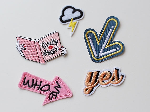 Various Embroidery Applique, Iron on Patch, Sew on Patch, Patch iron on, Lightning, Book, Arrow, Yes (PATCH 1)