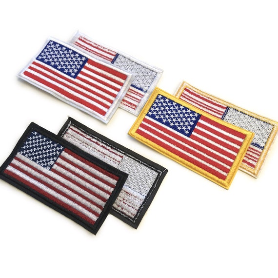US Flag Patches Embroidered Applique, Sew on Patch (PATCH 2) Selling per piece