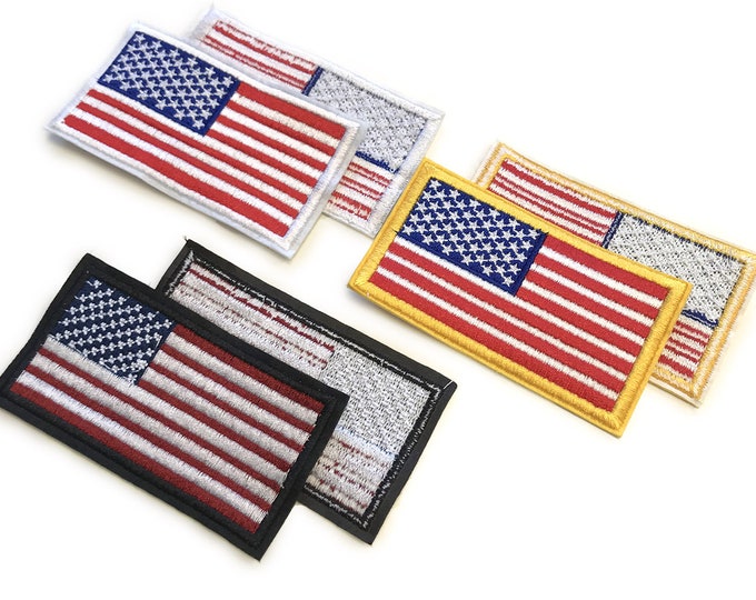 US Flag Patches Embroidered Applique, Sew on Patch (PATCH 2) Selling per piece