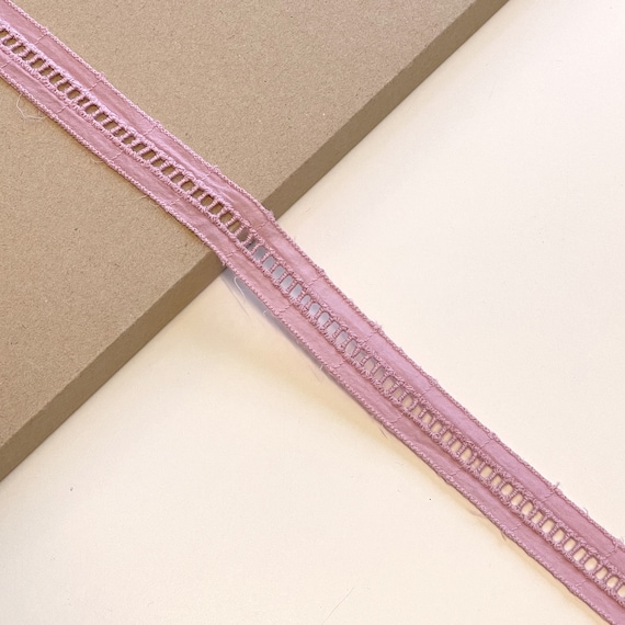 Mauve Pink 1" Cotton Ladder Shape Lace Trim (LT3)