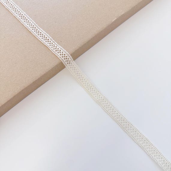 Natural Beige 1/2" Geometric Cotton Lace Trim, Selling per Yard (LT17)