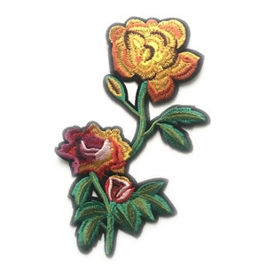 Gelb und mehrfarbige Blume gestickte Applikation, Eisen auf Patch