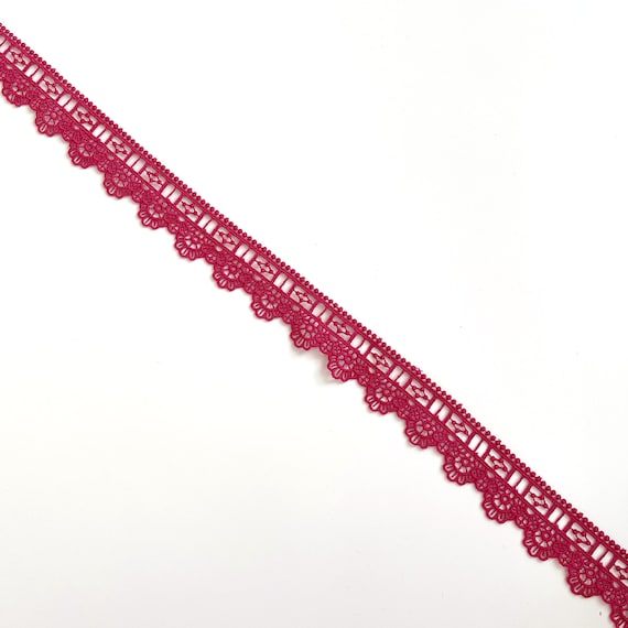 Red Cotton Lace Trim 1 1/4" (LTF-1) - Selling per Yard