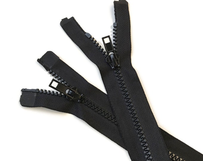 Vislon 2Way Open Zipper (2 PC/Pack) - #5 Molded Plastic Black