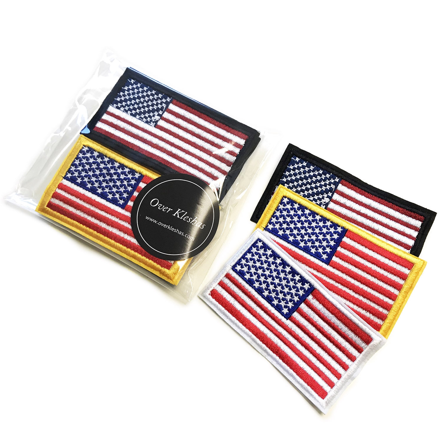 US Flag Patches(3 colorways 6pack, 12pack) Embroidered Applique, Sew