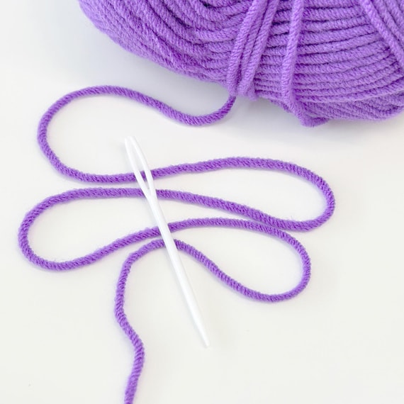 2 3/4" Quality White Plastic Darning Needle, Crafting Tool For Crocheting & Knitting, Sold per Piece