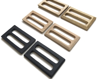 Wood rectangle buckle with inner bar