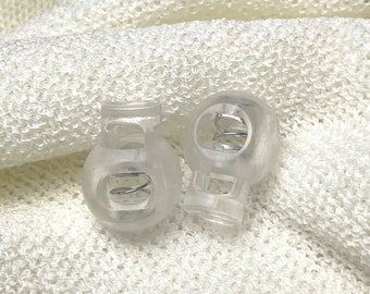 Clear Round Plastic Cord Lock for Drawstrings (Buckle 3) - Selling Per Piece