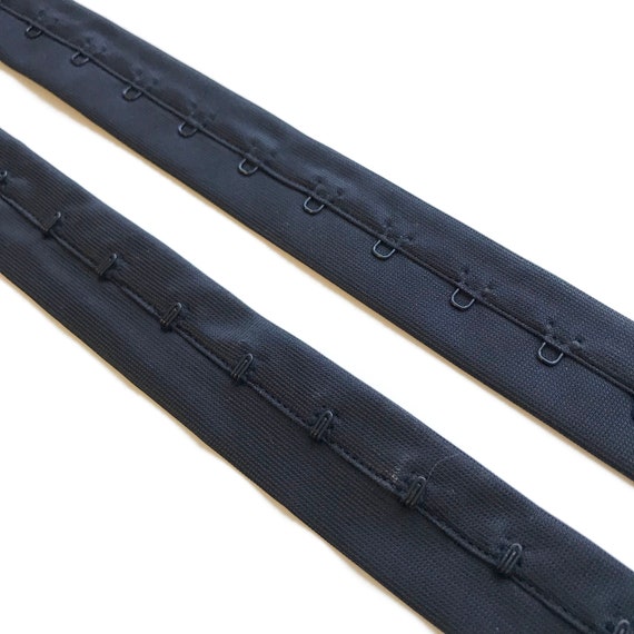 5YD/Pack Black, White Hook and Eye trim with 1" poly tape