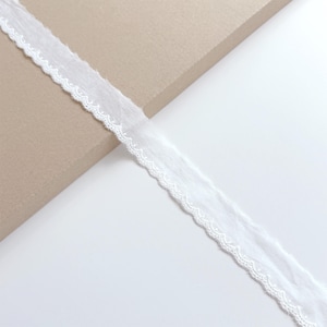 Off White Cotton Eyelet Lace Trim 1&quot; Width (LT2) - Selling Per Yard