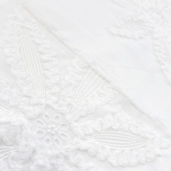 Off White Detailed Floral Eyelet Fabric – 62" Width – Sold by Yard