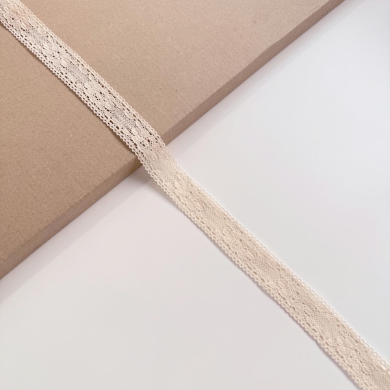 Natural Beige Cotton Edge Lace Trim, 1" Width (LT2-2) - Sold by Yard
