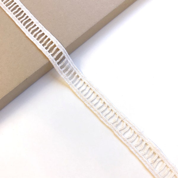 Natural Cotton Lace Trim 1" ladder shape (LT14)