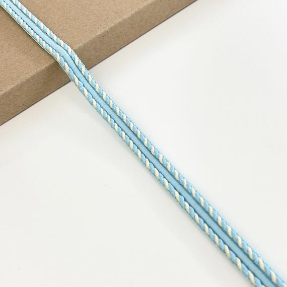 Blue and White Corded Edge Trim, 1/2" Width - Selling per Yard (FT17)