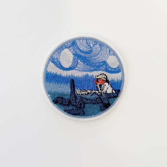 Starry Nightfall Tufted Embroidery Applique, Sew on Patch (PATCH 3)