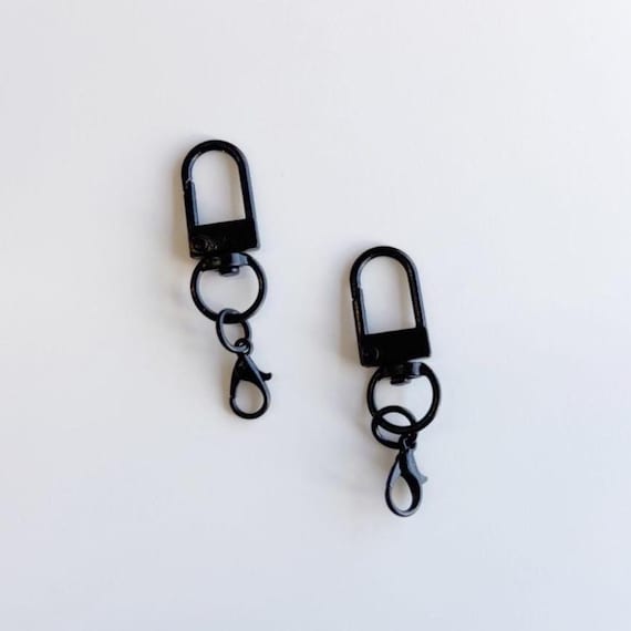 Black Lobster Claw Clasps with Key Ring, 5 pc/pack (ETC 3)