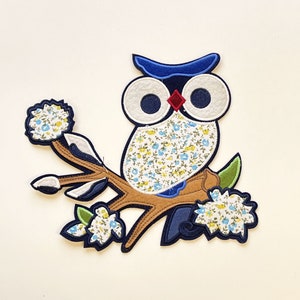 OWL Embroidered Applique, Sew on Patch (PATCH2)